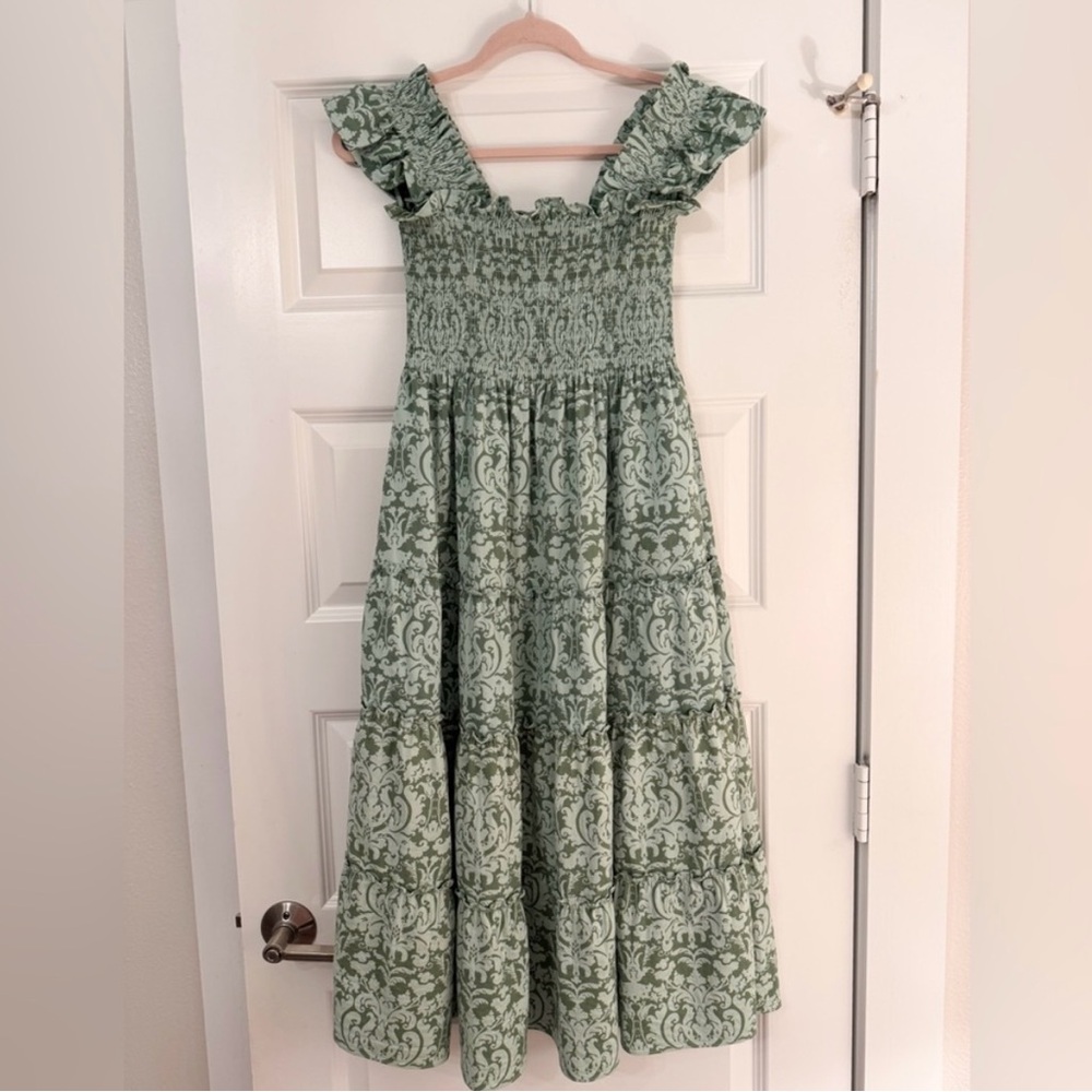 Hill house green jacquard ellie nap dress